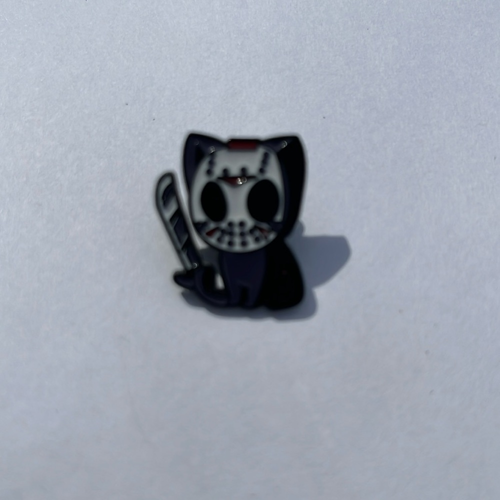 2/$14‎ cat Friday the 13 horror Halloween brooch lapel pin backpack pin hat pin
